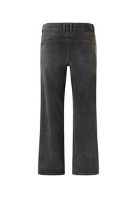 Sorte denimbukser med straight-leg skæring, fem lomme design og subtil tekstur. Baglommerne er vinklede for stil.