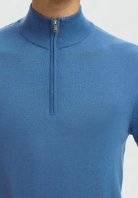 Selected Homme HALF-ZIP PULLOVER - Strikkegenser - true navy