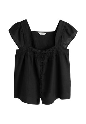 REGULAR FIT - FLUTTER SLEEVE BUTTON FRONT - Bluse - black