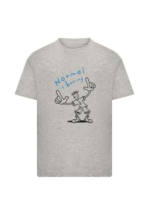 FIDO DIDO POINTS NORMAL IS BORING - T-Shirt print - heather grey