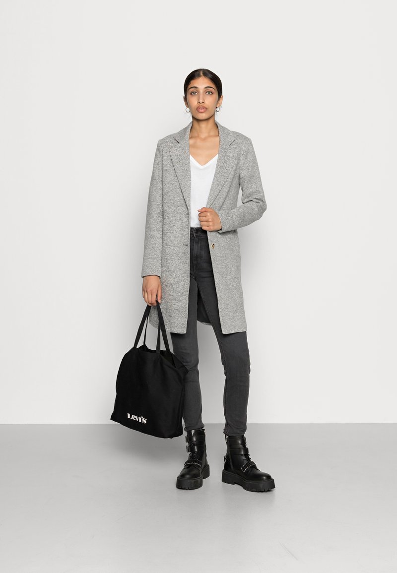 ONLY ONLCARRIE - Klassischer Mantel - light grey/hellgrau-meliert  