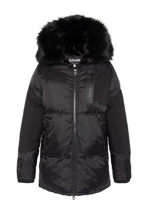 Schott, MIXED-FABRIC HOODED PARKA - Manteau d'hiver - noir