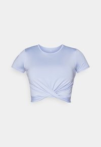 MOTION CROSSOVER CROP - T-shirt imprimé - celeste/white