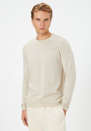 CREW NECK - Strickpullover - beige