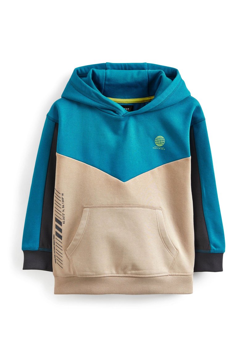 Next COLOUR BLOCK - Sweat à capuche - teal stone/bleu - ZALANDO.FR