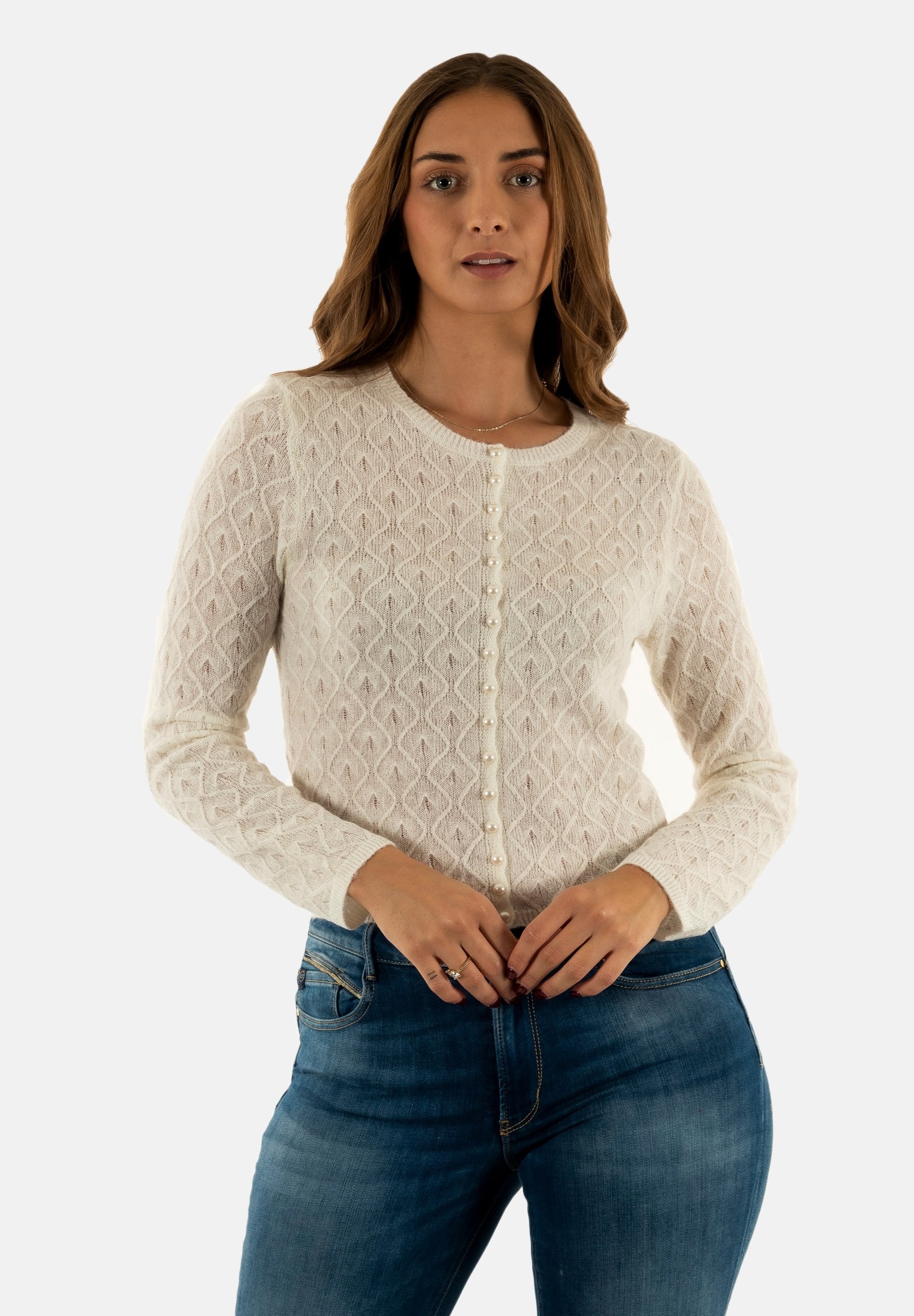 Gilet Cardigan Femme Blanc Cassé - Marque La P’tite Etoile, Taille M (40/42) - Occasion Très Bon état
