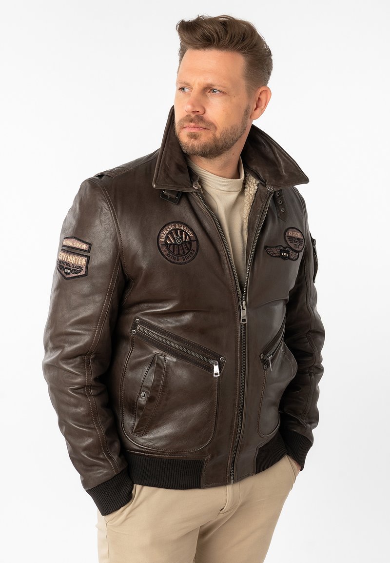 Leather Bomber Aviator Jacket Zalando Sublevel Faux Leather Jacket