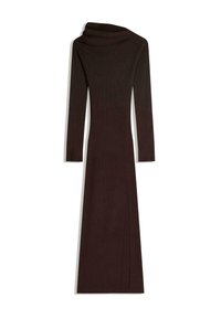 GATHERED ASYMMETRIC - MIDI  - Pulóverruha - dark brown
