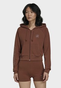 adidas Originals Športna jopa s kapuco na zadrgo - brown