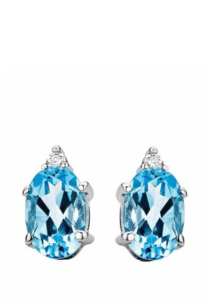 TOPAZ AND DIAMOND - Earrings - white gold coloured