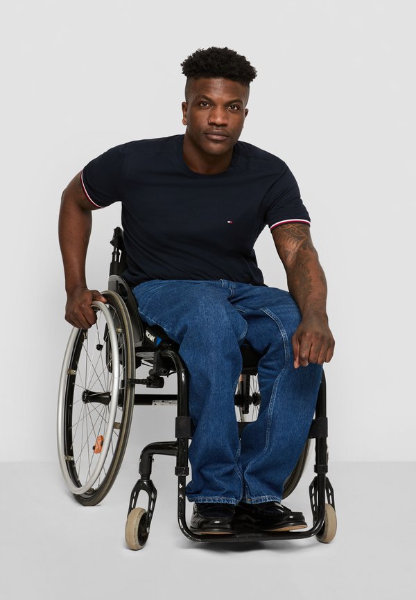 GLOBAL STRIPE CUFF TEE - Basic T-shirt - desert sky3