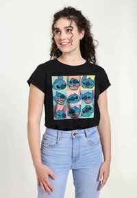 Henry Tiger DISNEY LILO & STITCH 9 BOX STITCH - Triko s potiskem - black