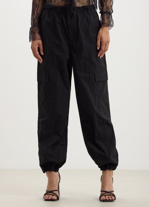 Calliope PARACHUTE IN TWILL - Pantalon cargo - nero
