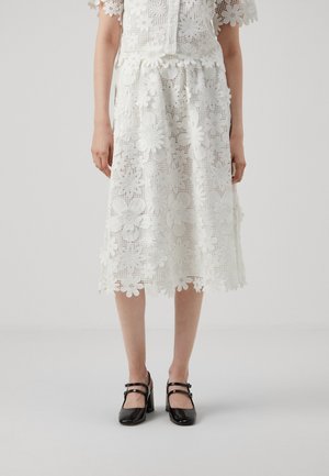 FLORAL SKIRT - sukňa v tvare A - white
