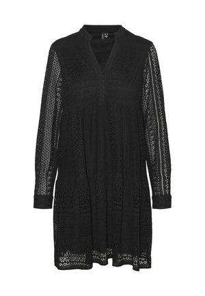 Vero Moda Curve V-AUSSCHNITT CURVE ÄRMELBÜNDCHEN MIT KNOPF  - Robe de jour - black