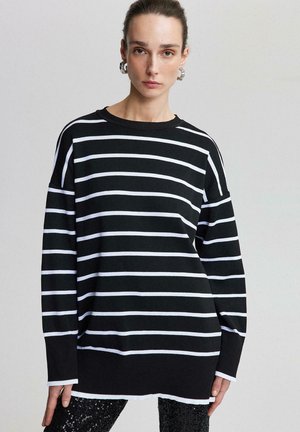 STRIPED - Jumper - black