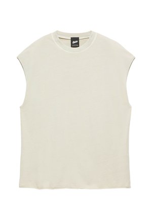 PULL&BEAR, ACID-WASHED - TANK TOP - Felső - white