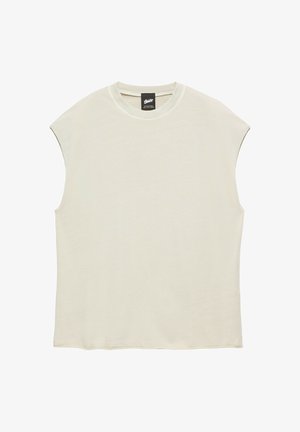 PULL&BEAR, ACID-WASHED - TANK TOP - Felső - white