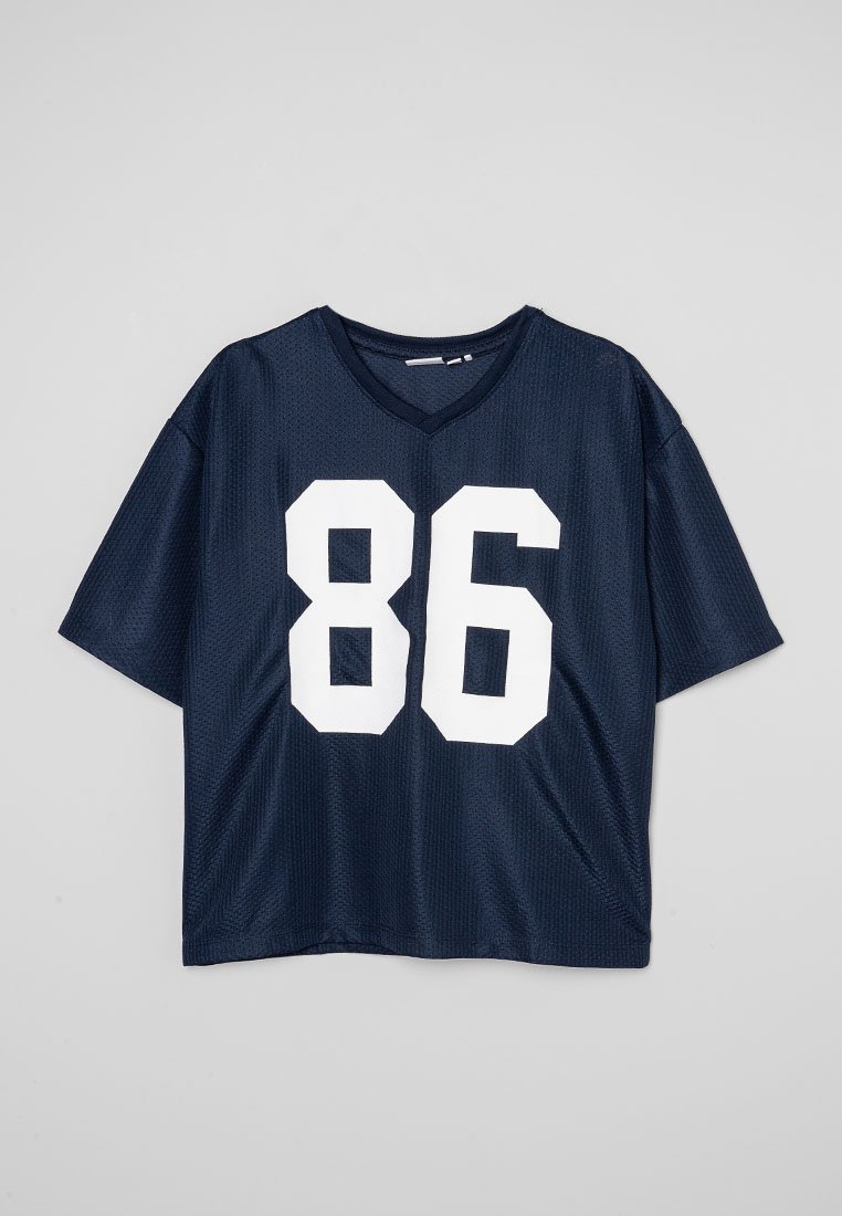 name it T-shirt print donkerblauw