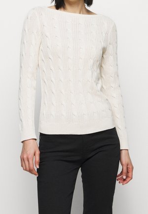 Stickad tröja - off-white