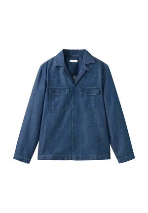 Jeansjacke mit langen Ärmeln, Knopfleiste vorne, Reverskragen und zwei Klapp-Brusttaschen in mittlerer blauer Waschung.