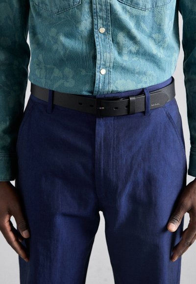 Paul Smith MEN BELT STRIPE BUCKLE - Belt - black