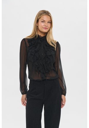 Saint Tropez LILJASZ CRINKLE LS  - Bluza s gumbima - black