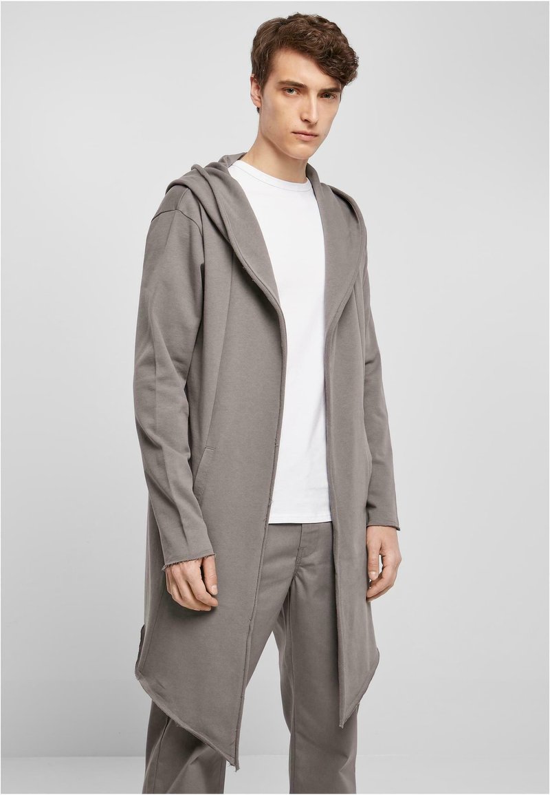 Urban Classics - LONG HOODED OPEN EDGE CARDIGAN - Kardiganas - grey, Padidinti