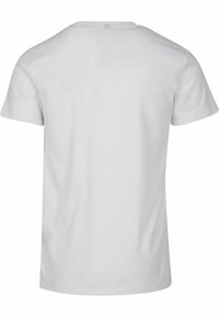 Balta trumpomis rankovėmis marškinėliai, pagaminti iš medvilnės. Turi apvalią iškirptę ir lygų, be jokio matomo dizaino ar raštų paviršių.