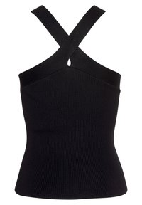 Must have mustra mustriga top, millel on ristatud rihmad ja võtmeaugu detail tagaküljel. Valmistatud venivast materjalist, et saavutada distsiplineeritud siluett.