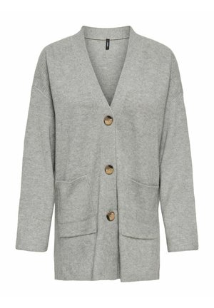 ONLY, ONLIBI LS RIB LOOSE CARDIGAN KNT NOOS - Gilet - medium grey melange