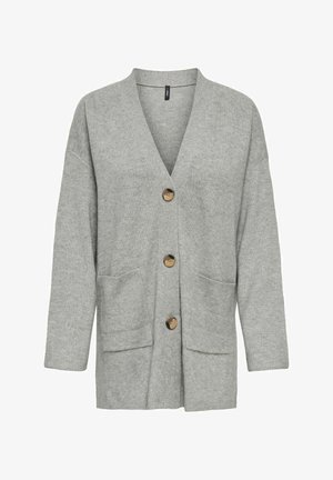 ONLY, ONLIBI LS RIB LOOSE CARDIGAN KNT NOOS - Gilet - medium grey melange
