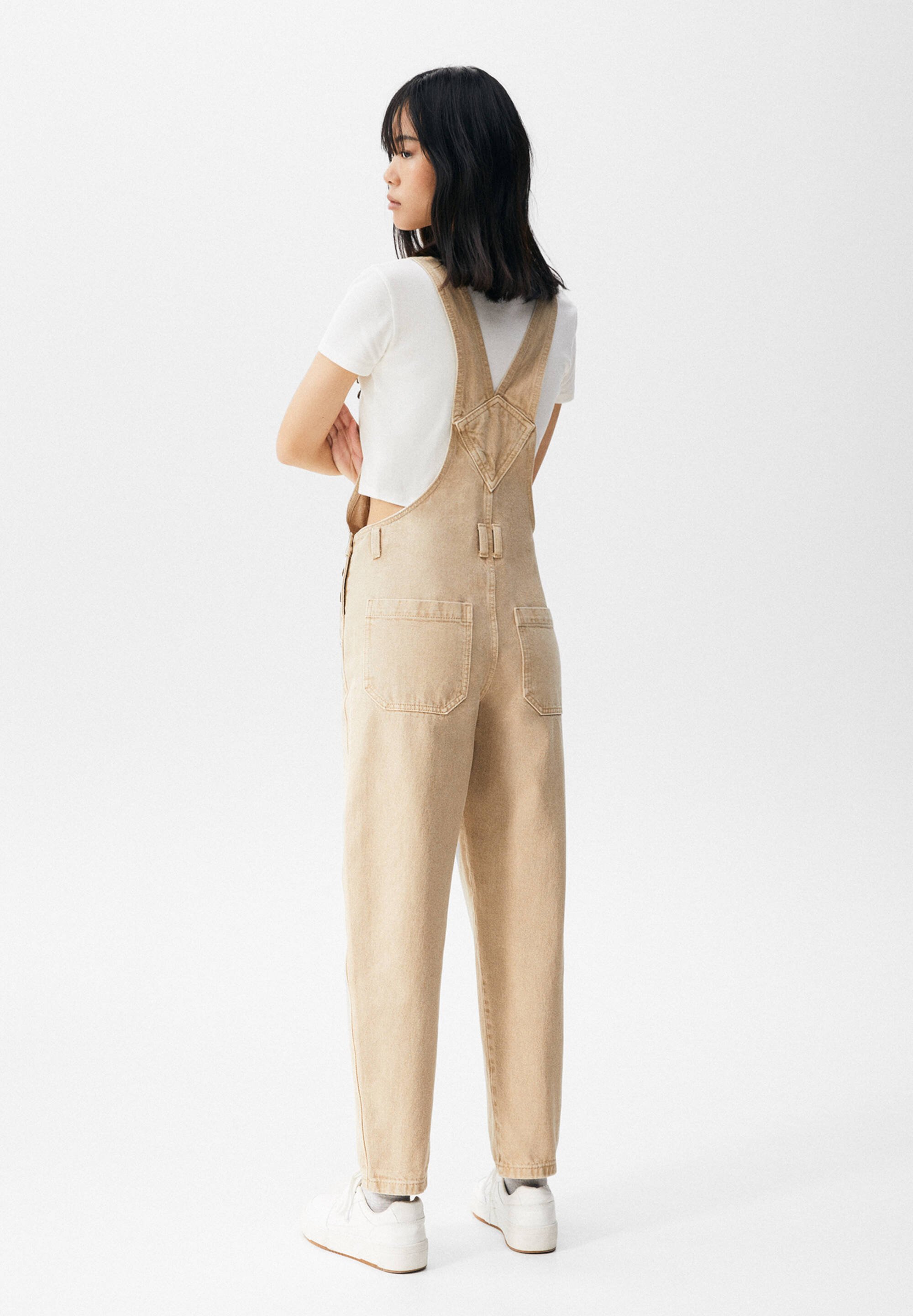 PULL\u0026BEAR Tuinbroek - off-white/beige - Zalando.nl