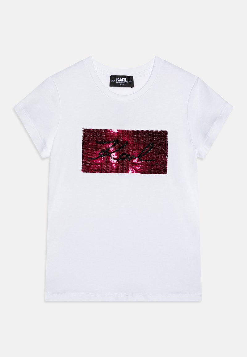 KARL LAGERFELD KIDS SHORT SLEEVES TEE - Apdrukāts T-krekls - white