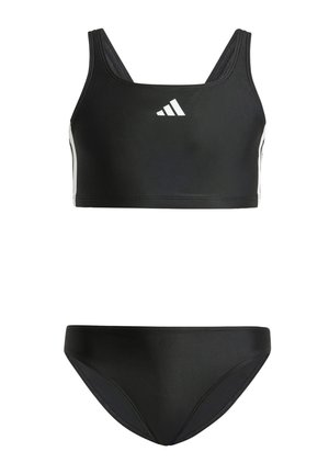 3-STRIPES V-BACK KIDS - Bikini - black white