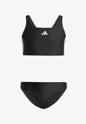 3-STRIPES V-BACK KIDS - Bikini - black white