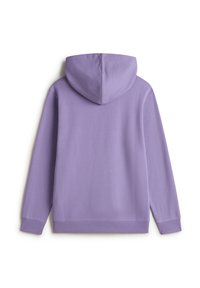 Kapuzensweatshirt in helllila, aus weichem Stoff. Verfügt über lange Ärmel, eine Kängurutasche sowie gerippte Säume und Bündchen.