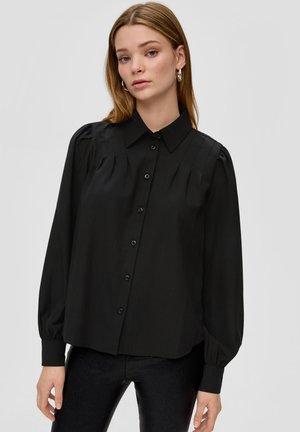 QS, MIT RAFFUNG - Hemdbluse - schwarz