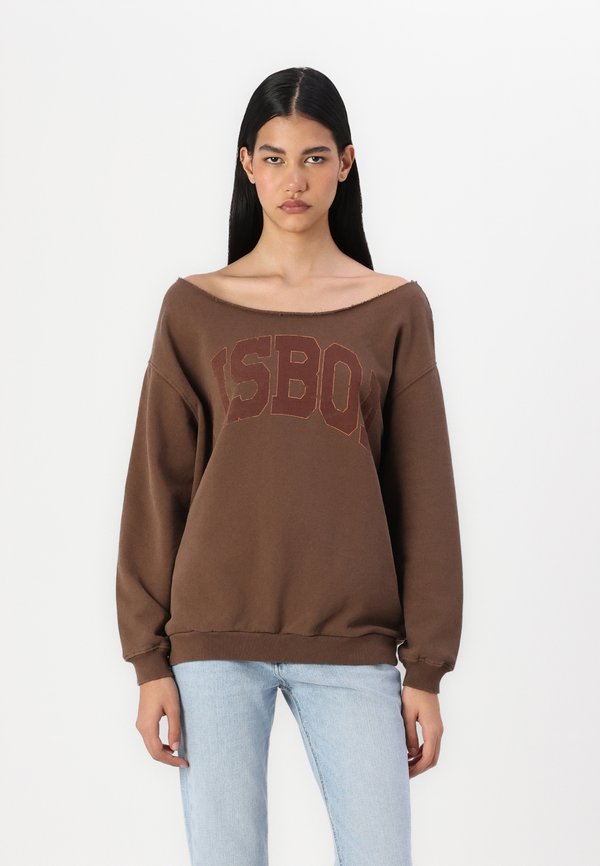 LISBOA OFF SHOULDER - Sweatshirt - chocolate
