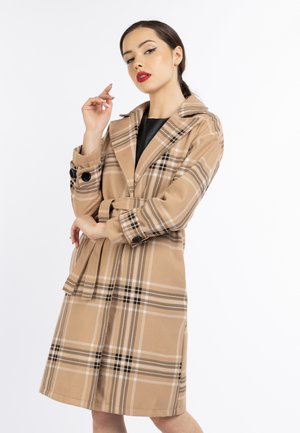 Trenchcoat - beige karriert