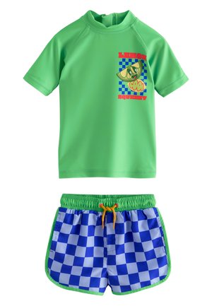 REGULAR FIT - SET - Shorts - green blue check