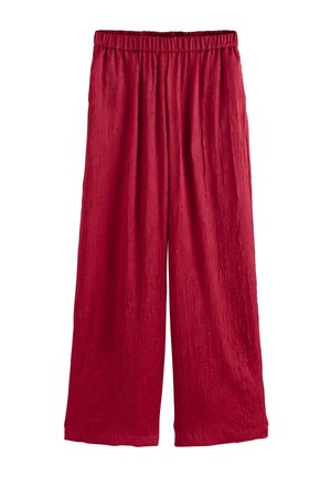 CRINKLE WIDE LEG - Kelnės - cherry red