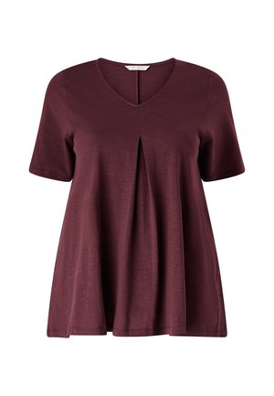 Ellos Plus collection, TUNIKA MIT V-AUSSCHNITT. - T-shirts basic - bordeaux