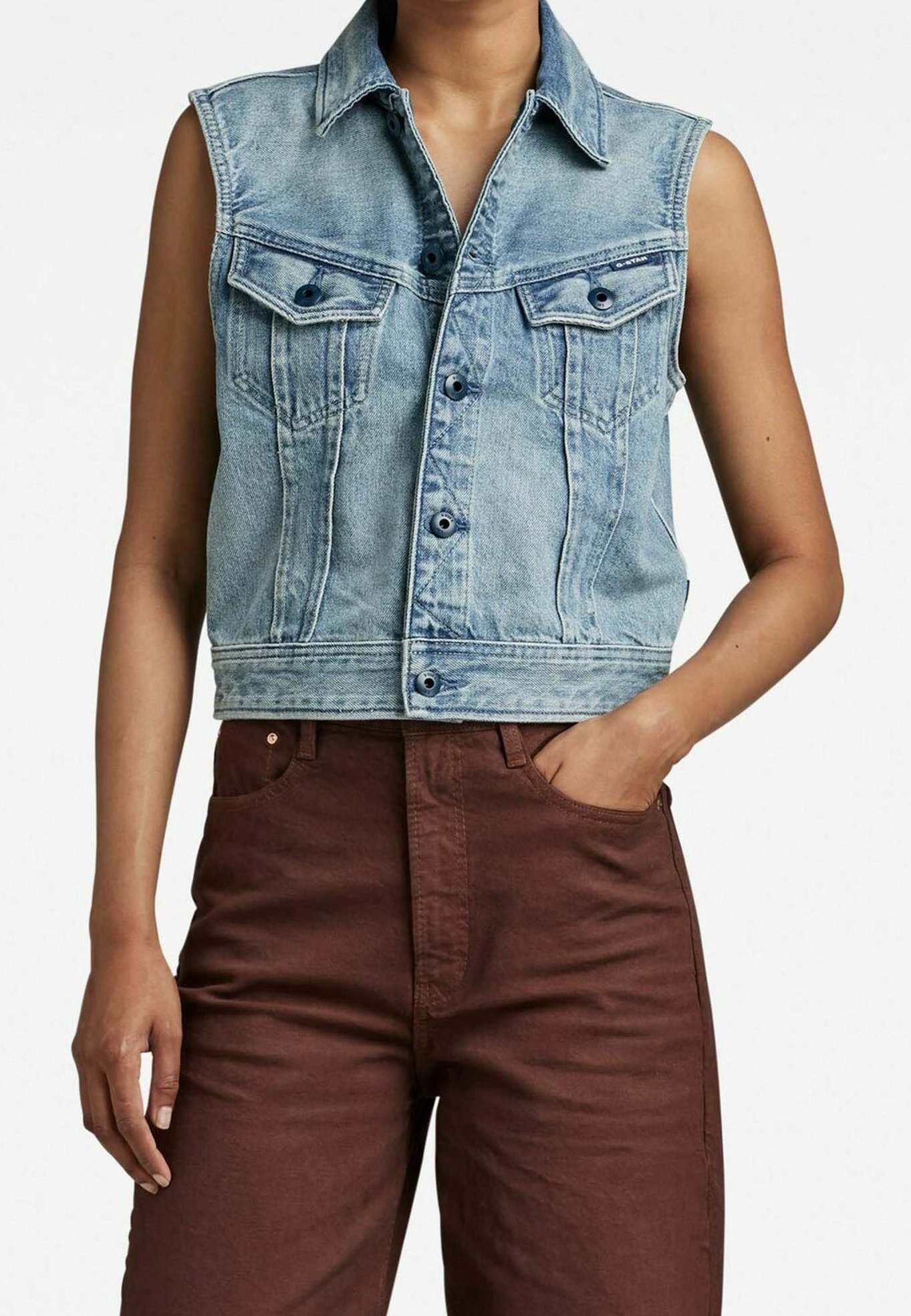 G-STAR Weste blue/blau (Pre-owned) Zalando