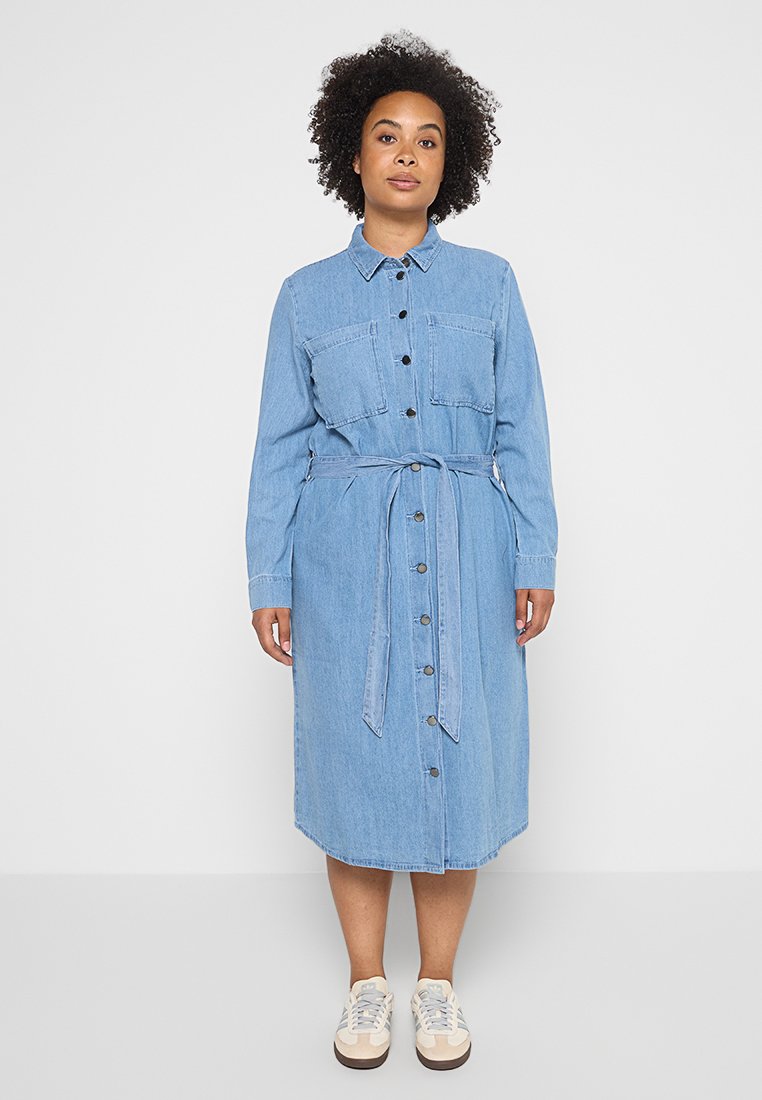 ONLY Carmakoma Jeansjurken blauw