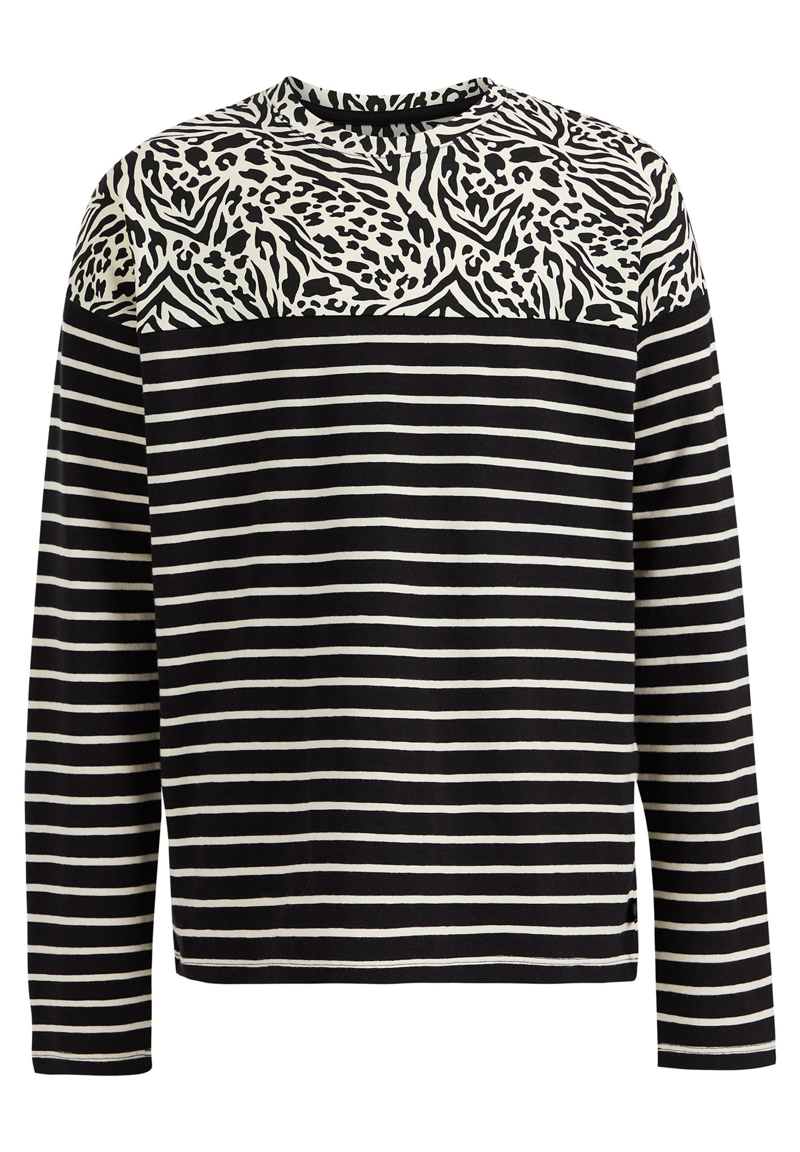 WE Fashion GESTREEPT - Longsleeve - black/Zwart - Zalando.nl