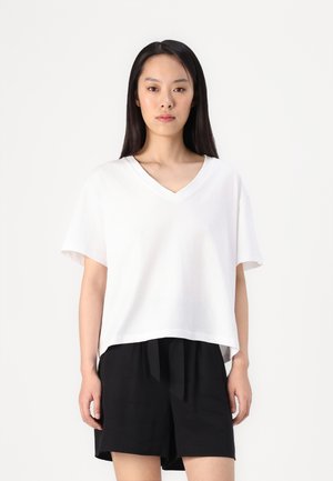 TOM TAILOR DENIM BOXY V NECK - T-shirt basique - white