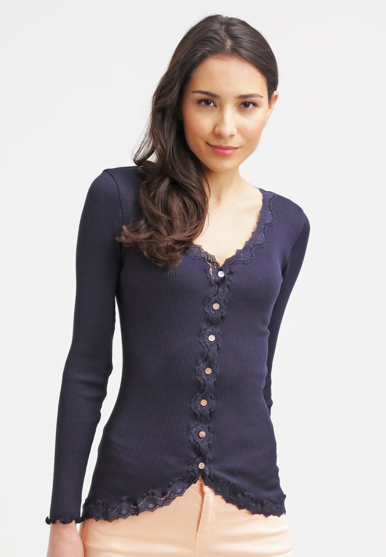 Rosemunde - SILK-MIX CARDIGAN - Kardigán - navy, Nagyítás