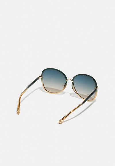 CHLOÉ FRANKY OVERSIZED ROUND ACETATE SUNGLASSES - Gafas de sol - green/blue