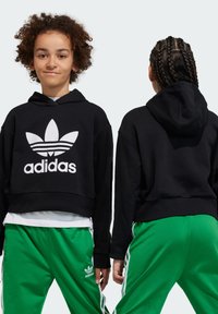 adidas Originals ADICOLOR CROPPED - Mikina s kapucí - black